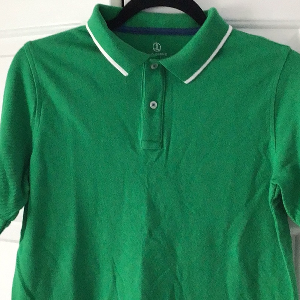 Boys Lands End Large (14-16) green polo.